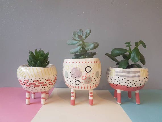 The Four Legs Collection Ceramic Succulent Pot Cactus Pot Etsy Singapore