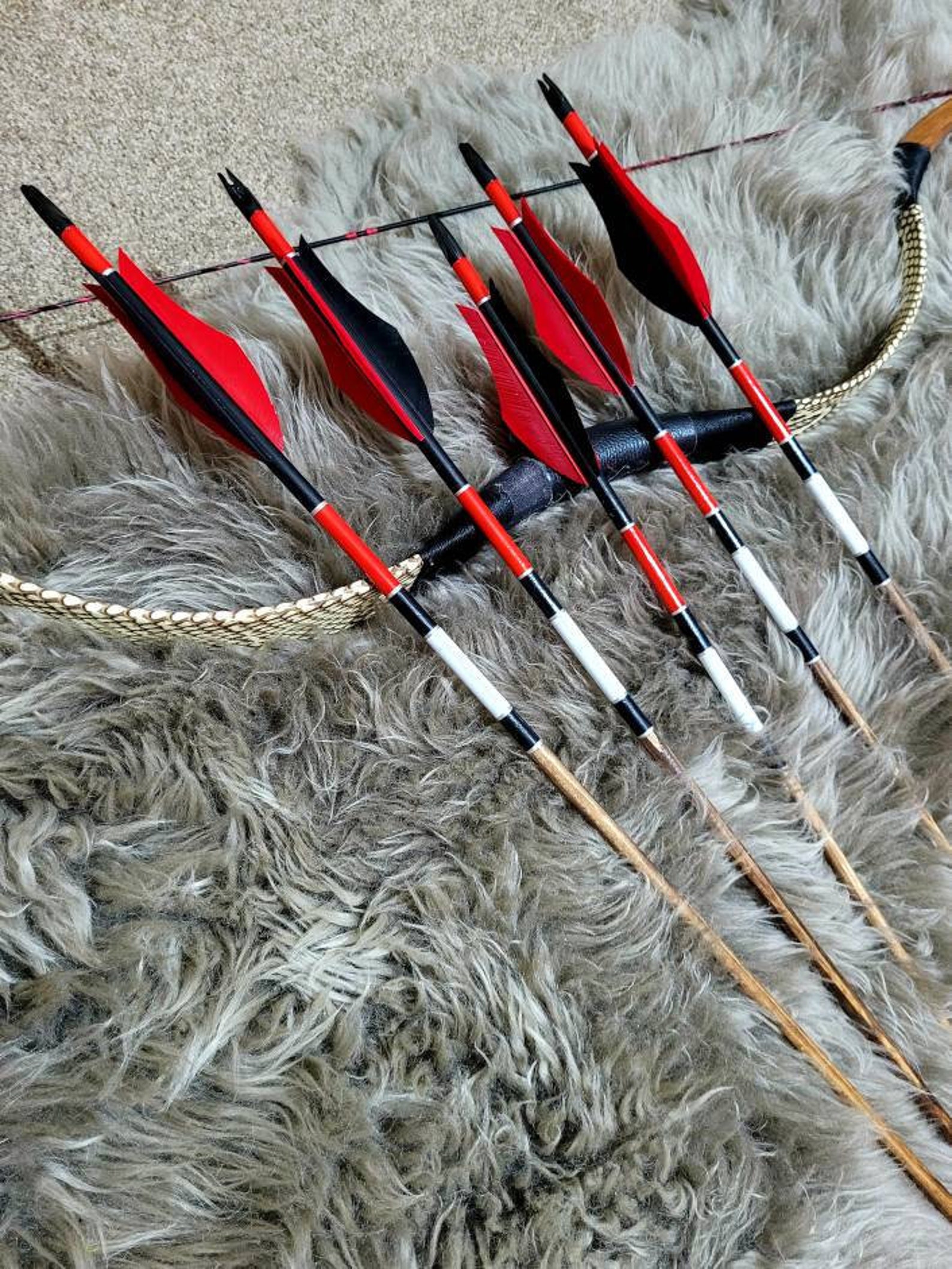 The Crimson Knights Black Red Handmade Wooden Arrows. | Etsy