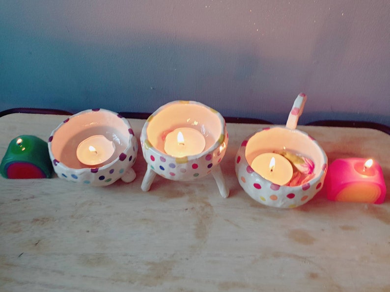 The Gems Collection - Handmade tealight holders, candle holders. Rainbow colours. Bowls. Home décor. image 5