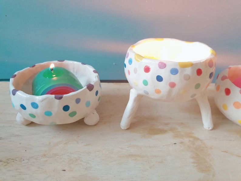 The Gems Collection - Handmade tealight holders, candle holders. Rainbow colours. Bowls. Home décor. image 7