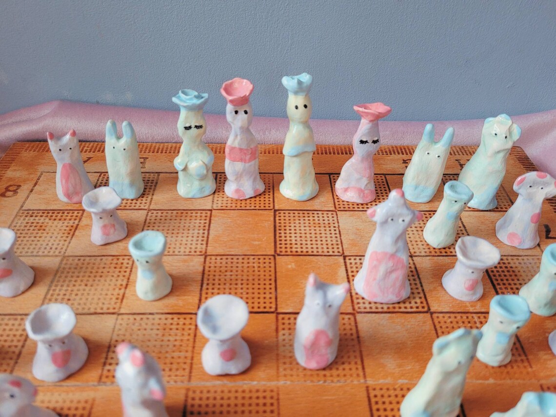 handmade ceramic chess set