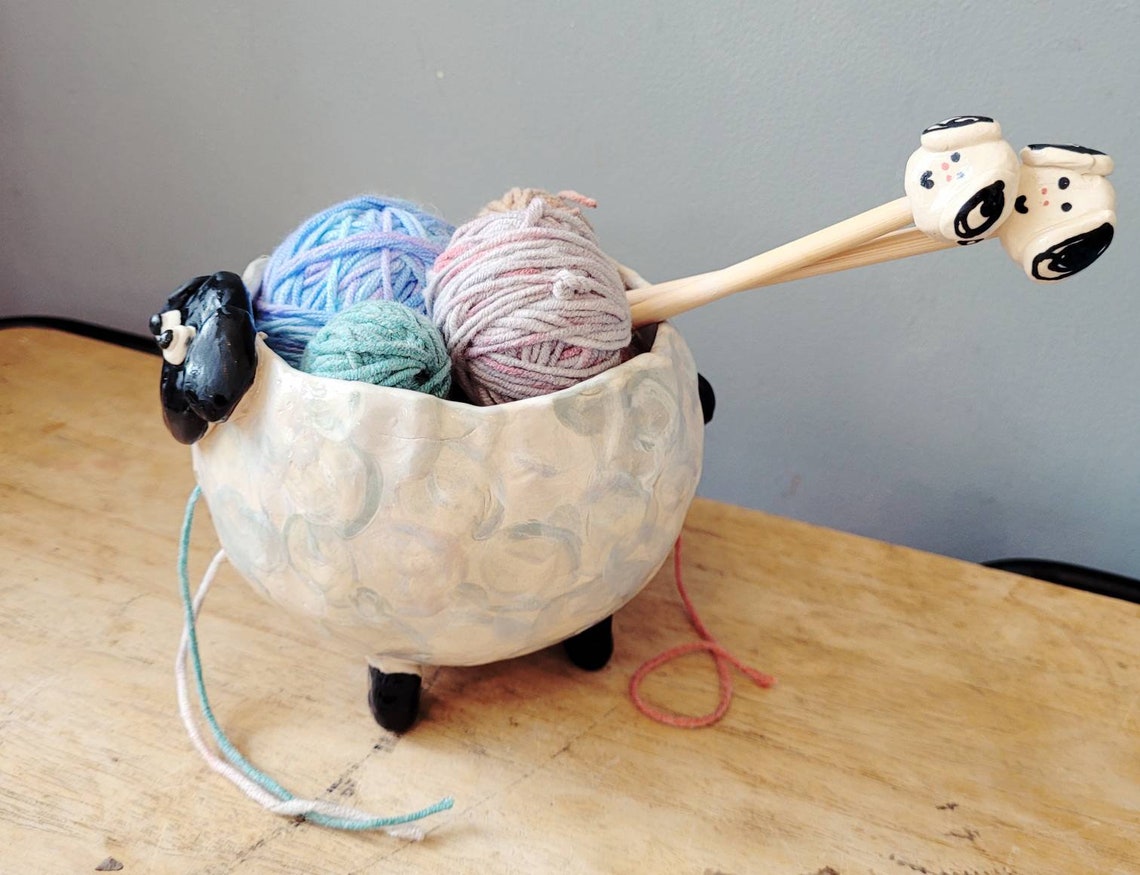 The Silly Sheep Yarn Bowl Handmade ceramic yarn bowl. Hand Etsy