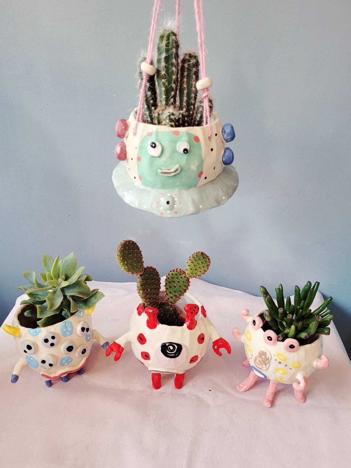 The Space Monster Alien Collection! Handmade Ceramic Plant Pot, Indoor ...
