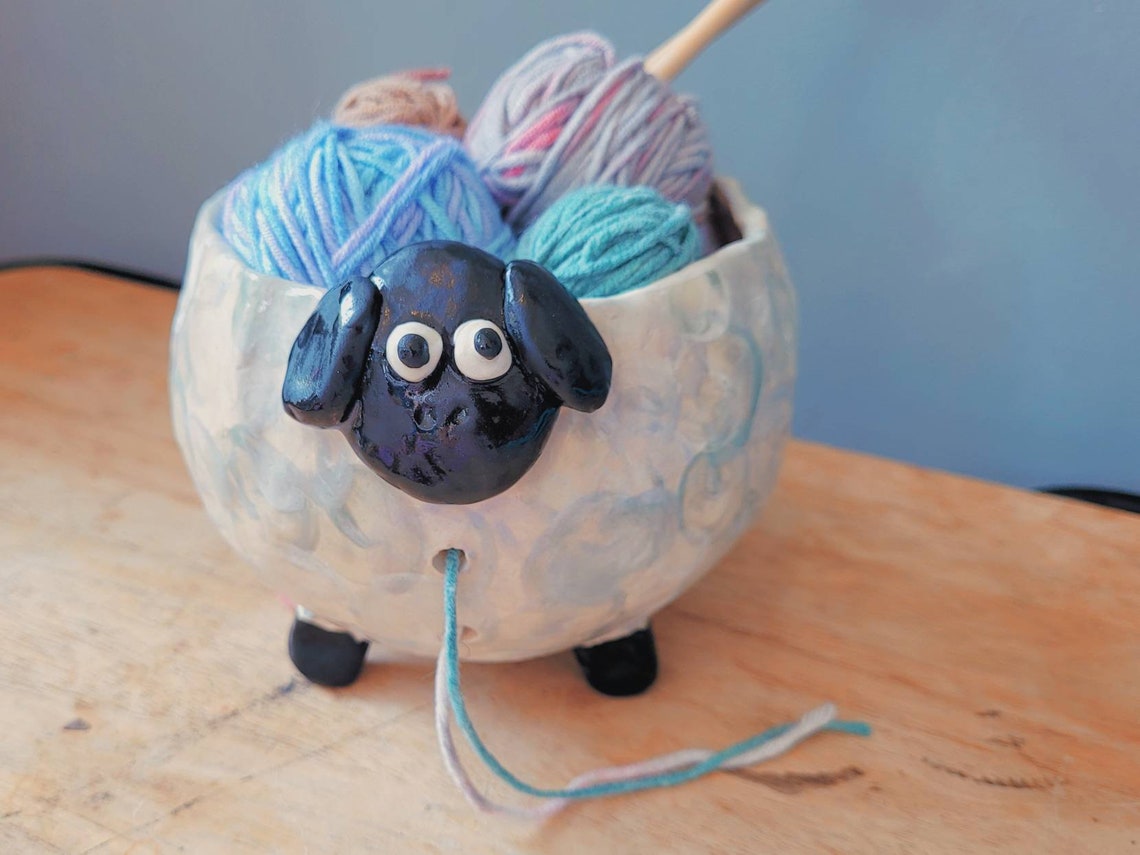 The Silly Sheep Yarn Bowl Handmade ceramic yarn bowl. Hand Etsy