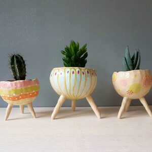 The Spring Collection Maytime Ceramic, succulent pot, cactus pot, plant pot, home studio pottery, home decor, office decor, pinch pot. image 9