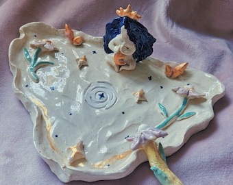 Diseña el tuyo: ¡La Diosa y su Portal Mágico del Jardín Zen! ¡Diosa personalizada! Idea de regalo de cerámica hecha a mano. ¡Incluye varita de flor de arena!