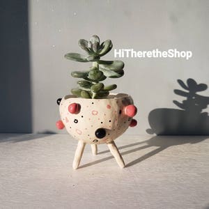 The Bobbly Pot Collection - Ceramic, handmade, succulent pot, hanging planter, cactus pot, plant pot, home studio pottery, pinch pot.