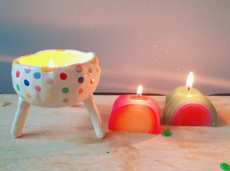 The Gems Collection - Handmade tealight holders, candle holders. Rainbow colours. Bowls. Home décor. image 4