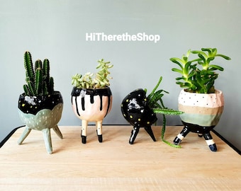 The Darkness and Light Collection - Ceramics handmade plant pot, succulent pot, cactus pot, indoor outdoor planter, gift ideas, home décor.