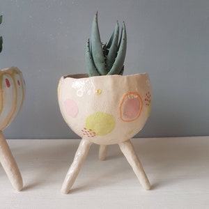 The Spring Collection Maytime Ceramic, succulent pot, cactus pot, plant pot, home studio pottery, home decor, office decor, pinch pot. image 7