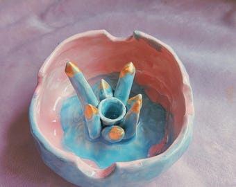 Jade crystal Ashtray!  Handmade ceramic dish, ring dish, key dish. Ashtray. Personalised options. Crystal cave. Jade crystal.