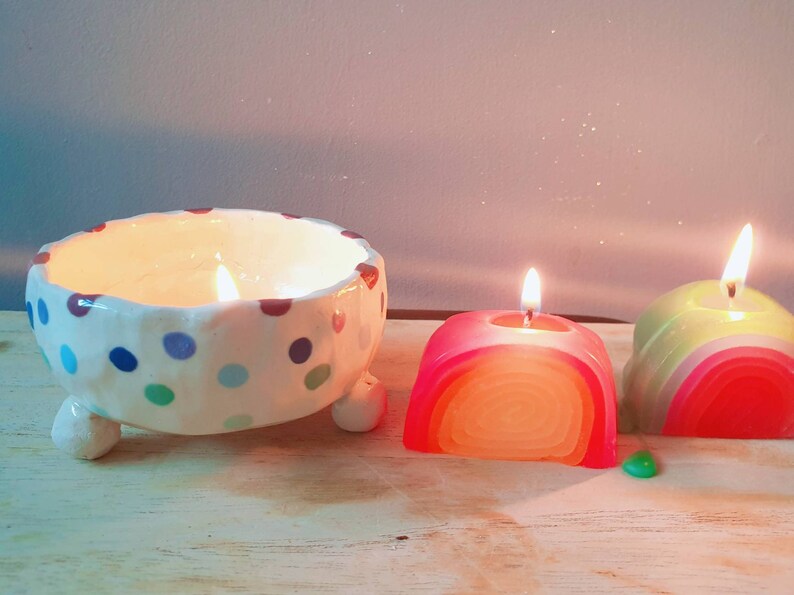 The Gems Collection - Handmade tealight holders, candle holders. Rainbow colours. Bowls. Home décor. image 6