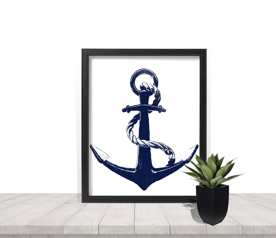 Nautical Anchor Printable Wall Art - Etsy