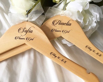 Personalized Bridesmaids Hangers Bride Hangers- Wedding Hanger - Engraved Bridesmaid Hanger - Wedding Name Hangers