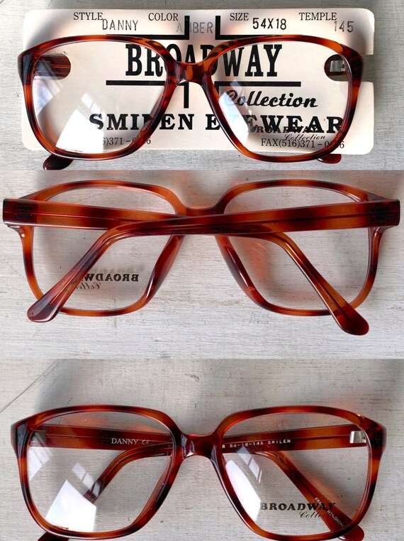 52-17-140 Smilen Eyewear 70's Glasses Amber Red T… - image 7