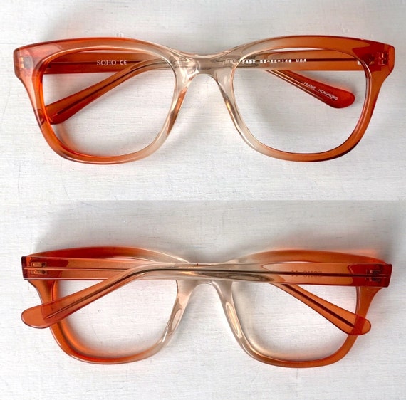 55-23-145 70s Square Soho Glasses Amber Fade Mid … - image 2