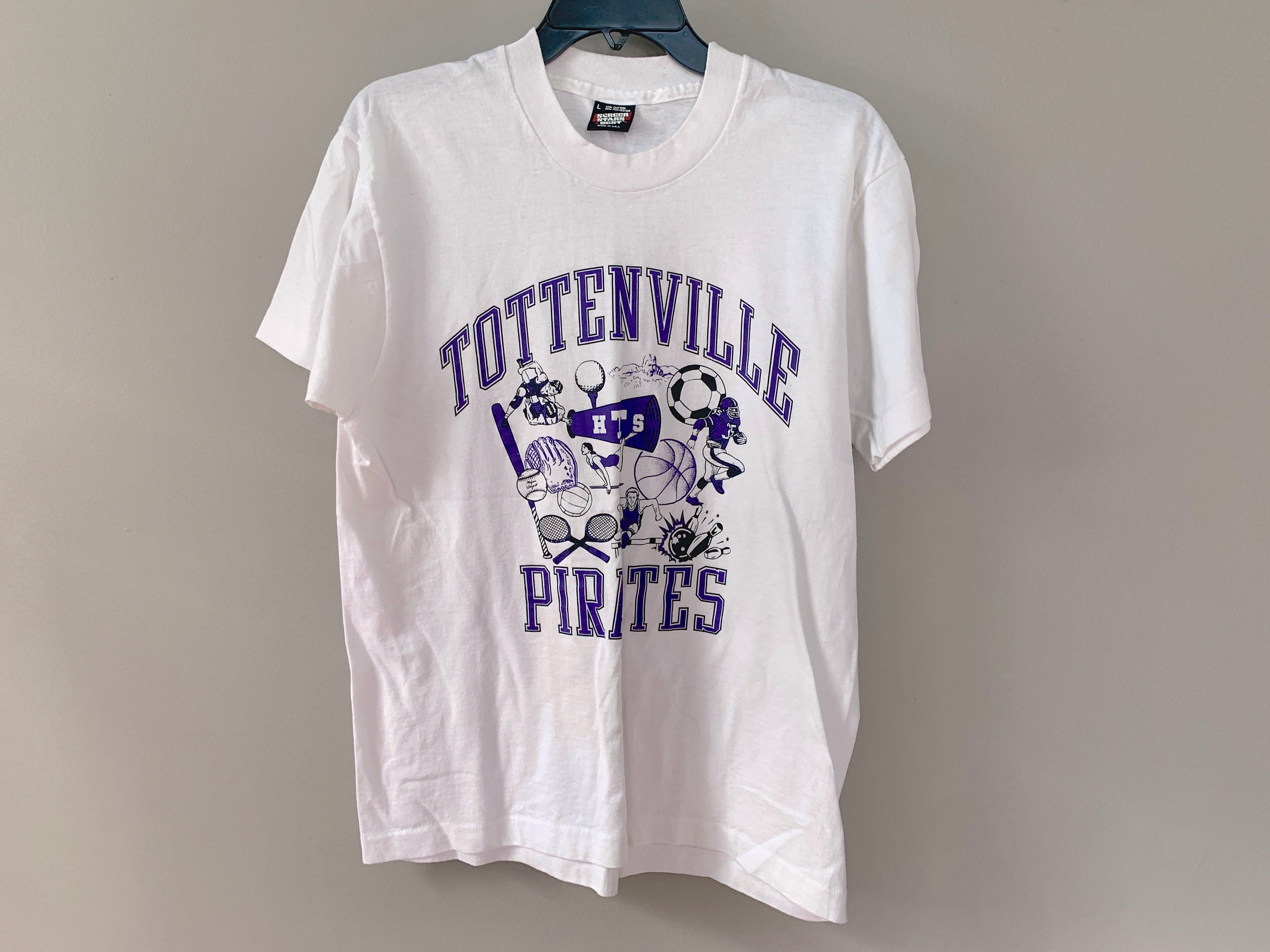 Tottenville High School Pirates Single Stitch Vintage T Shirt