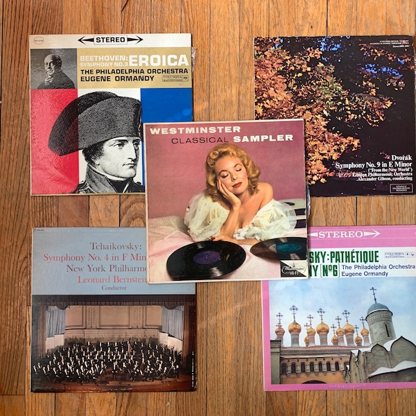 5 Classical LP Lot Music Songs Vintage 33rpm Vinyl