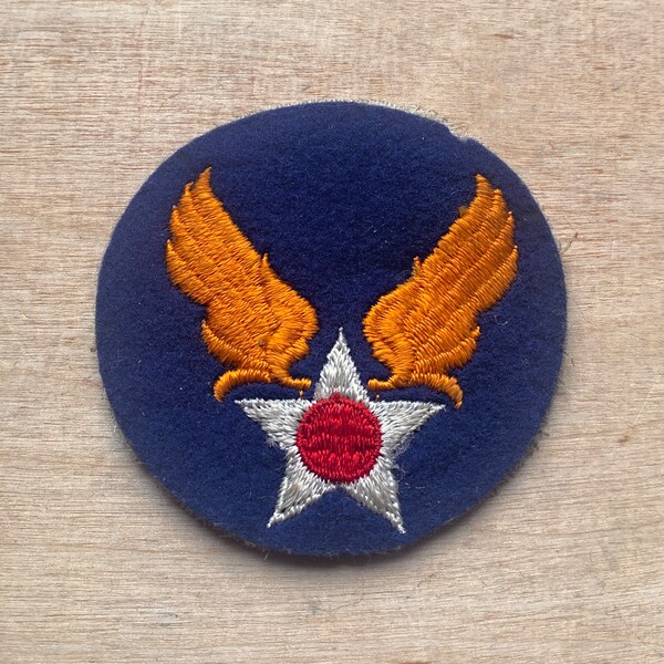 WW2 Wool Felt Gauze Back Air Forces Corp USAAF AAC Headquarters US Army Military Shoulder Patch Vintage Original No Glow