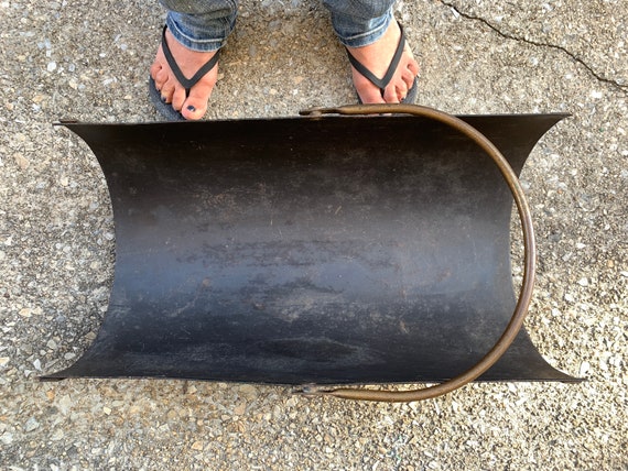 22 Long Metal Log Holder Distressed Black Vintage Wood Etsy