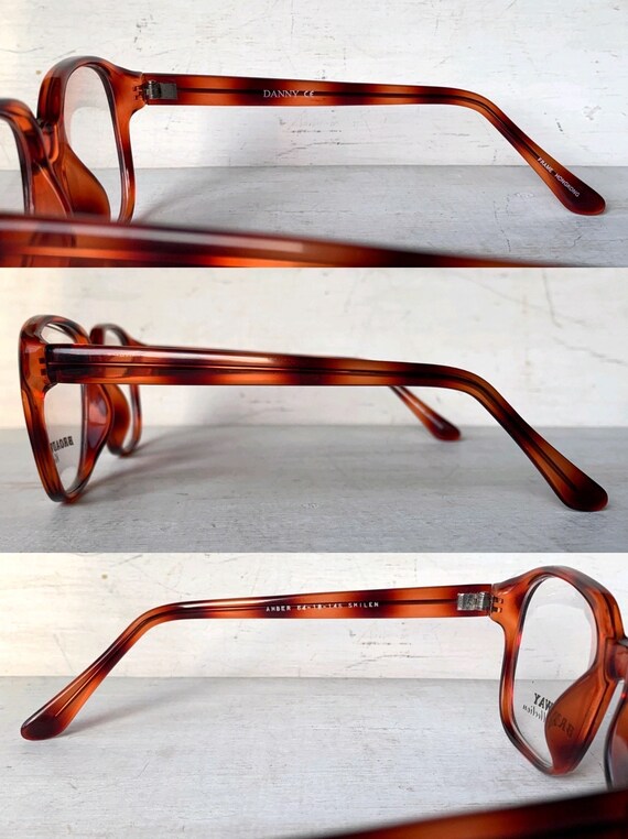 52-17-140 Smilen Eyewear 70's Glasses Amber Red T… - image 6