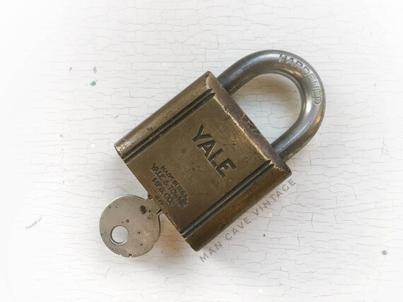 Große Antike Yale Schloss Und Schlüssel Messing Alt Vintage | Etsy