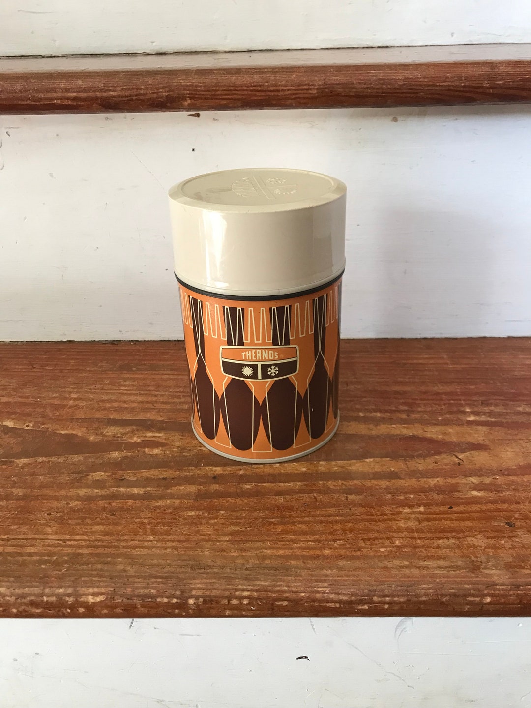 Ancien thermos Super Therm Orange vintage années 1970