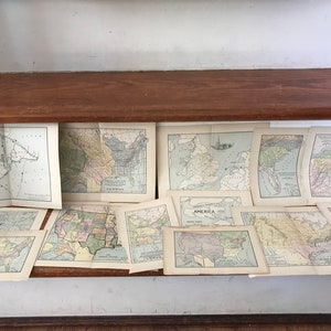 US Maps - Buchseiten Maps - Geschichtsbuch Ephemera