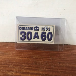 Jahrgang 1953 Topps Nummernschild Trading Card - ONTARIO - einzigartige Nicht-Sport-Karte Sammlerstück