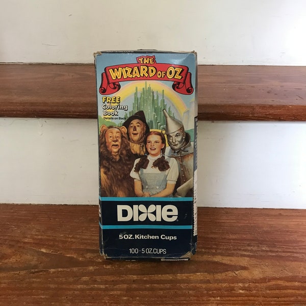 1980s Dixie Cups - NOS Unopened  Box And Cups - Wizard Of Oz Memorabilia