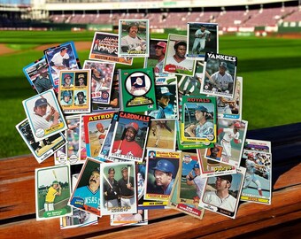 Vintage Baseball Card Starter Lot von 40 - 1970er Jahre Stars, Rookies, Commons, Topps, Fleer, Donruss