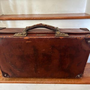Revelation Suitcase - English Leather Suitcase - Old Tattered Leather - Vintage Travel