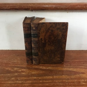 Early 1800s Leather Books - The Adventures of Telemachus Vol I & II - Old Decorative Books