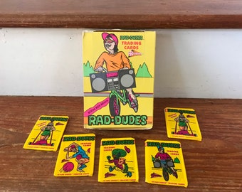 1990 Rad Dudes Trading Card Wax Pack - NOS Unopened Packs - Bachelor Party Favor / Bro Stocking Stuffer *** Listing Is For ONE Pack***