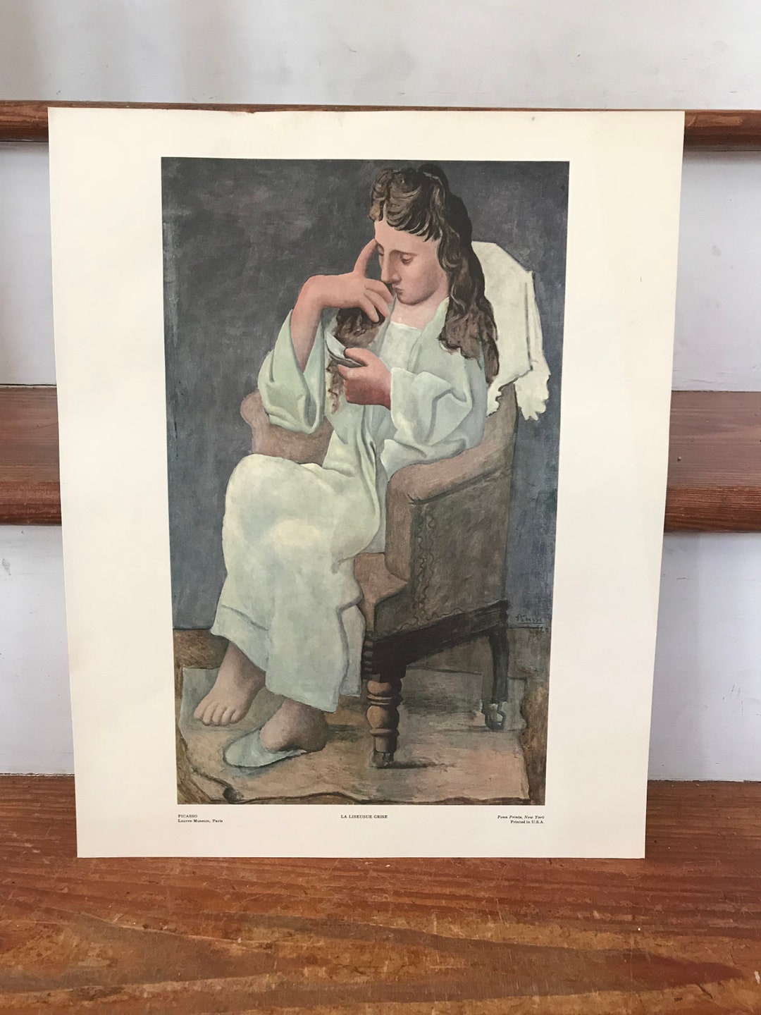 Vintage Picasso Print - La Liseusue Grise - Unframed Print - - Etsy