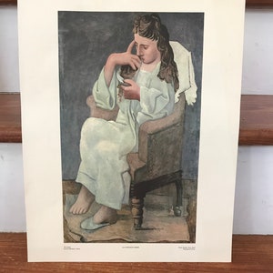 Vintage Picasso Print - La Liseusue Grise - Unframed Print -