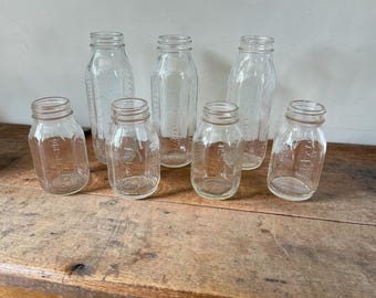 Biberons en verre des années 50 (7) biberons vintage de 8 oz et 4 oz