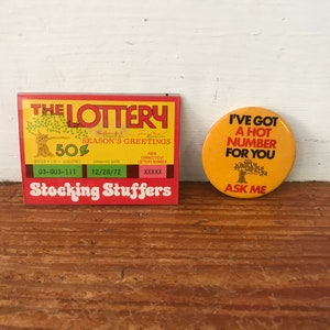 1970s Lottery Memorabilia - Connecticut Lottery Pinback Button -