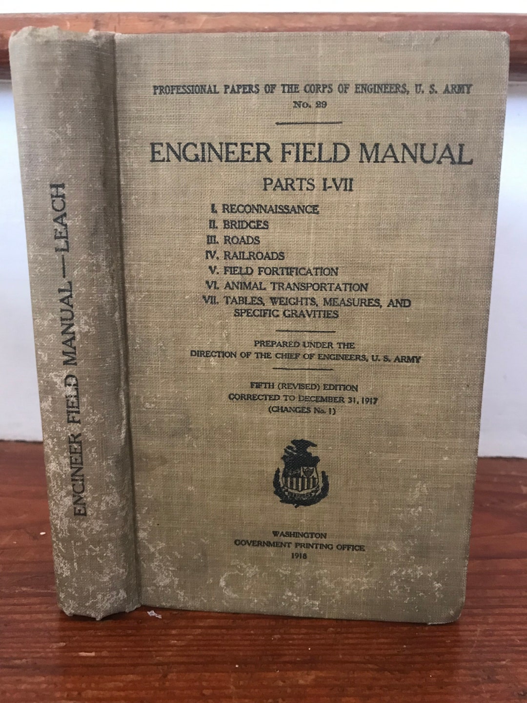 WWI Era Engineer Field Manual U.S. Army Corps of Engineers Government