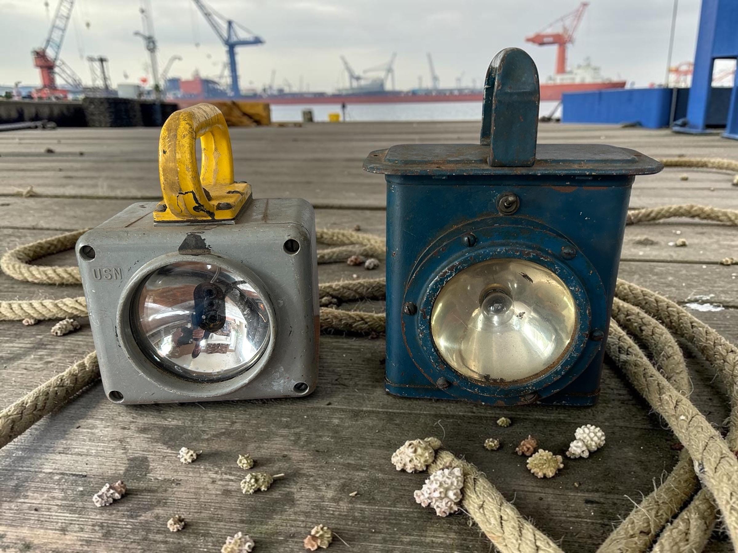 Battle Lanterns (2) - USN Lantern - Ships Hand Lights - Nautical