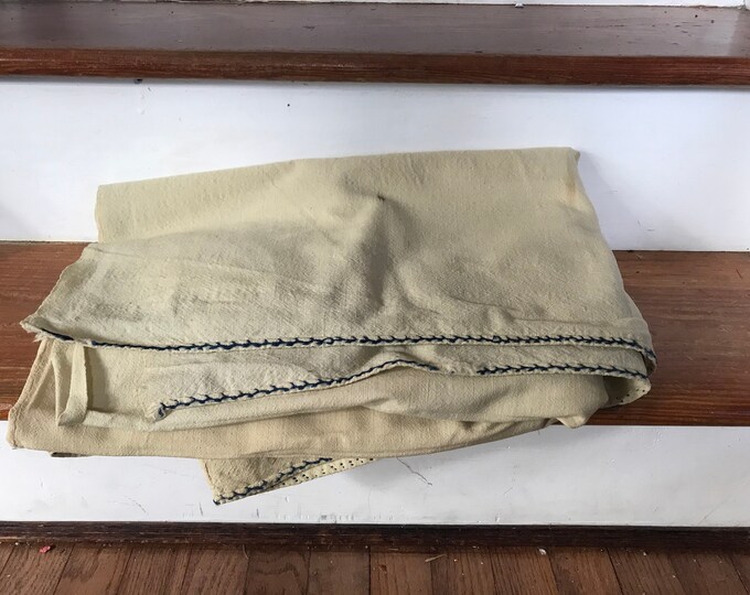 Antique Homespun Wool Blanket Early 1800s Blanket Primitive Homespun