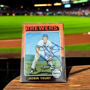 1975 Topps #223 Robin Yount Rookie Karte / Autogramm - Mit Echtheitszertifikat