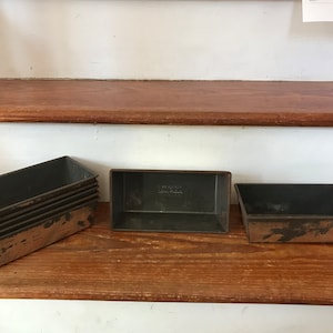 Vintage Ekcoloy Silver Beauty Loaf Pans - Small Metal Storage Bins -