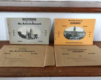 Álbuns fotográficos de lembranças de viagem canadenses (2) Quebec e Ste. Anne de Beaupre - recordações de viagens dos anos 1940