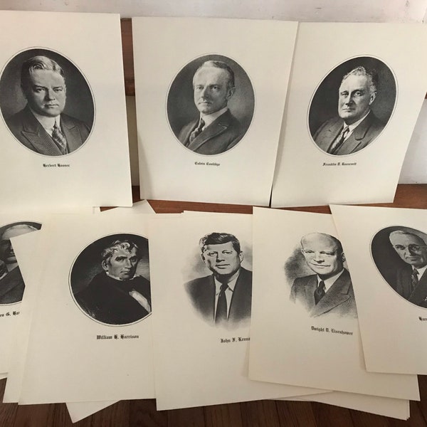 Vintage Presidential Portraits - Reproduction Lithographs - Frameable Prints - Art Craft Paper - Listing Is For ONE Portrait