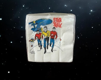 Servilletas vintage de Star Trek de 1976: sin abrir, decoración de fiesta de ciencia ficción