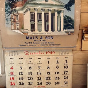 Vintage Calendar 1940s - Etsy