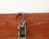 Vintage Industrial Farm Hook and Pulley