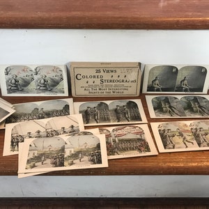 Early 1900s Sterograph Cards With Original Box - WWI Theme/Story