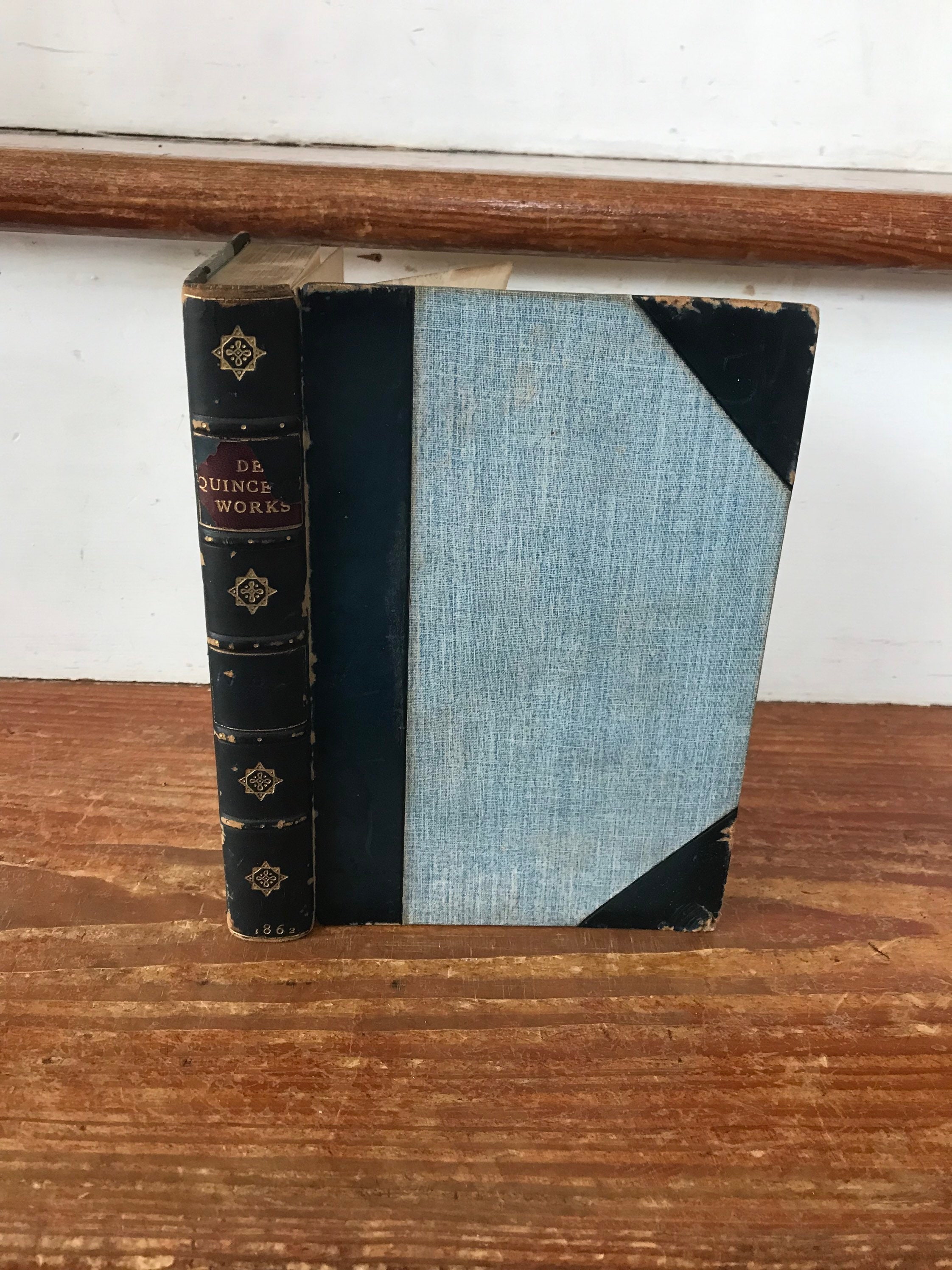 1862 Poetry History Book - Lake Reminiscences - Thomas De Quincey's Works Vol II -